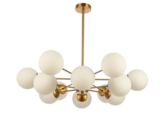 Hanglamp Rama opaal glas 12 lichts - Goud