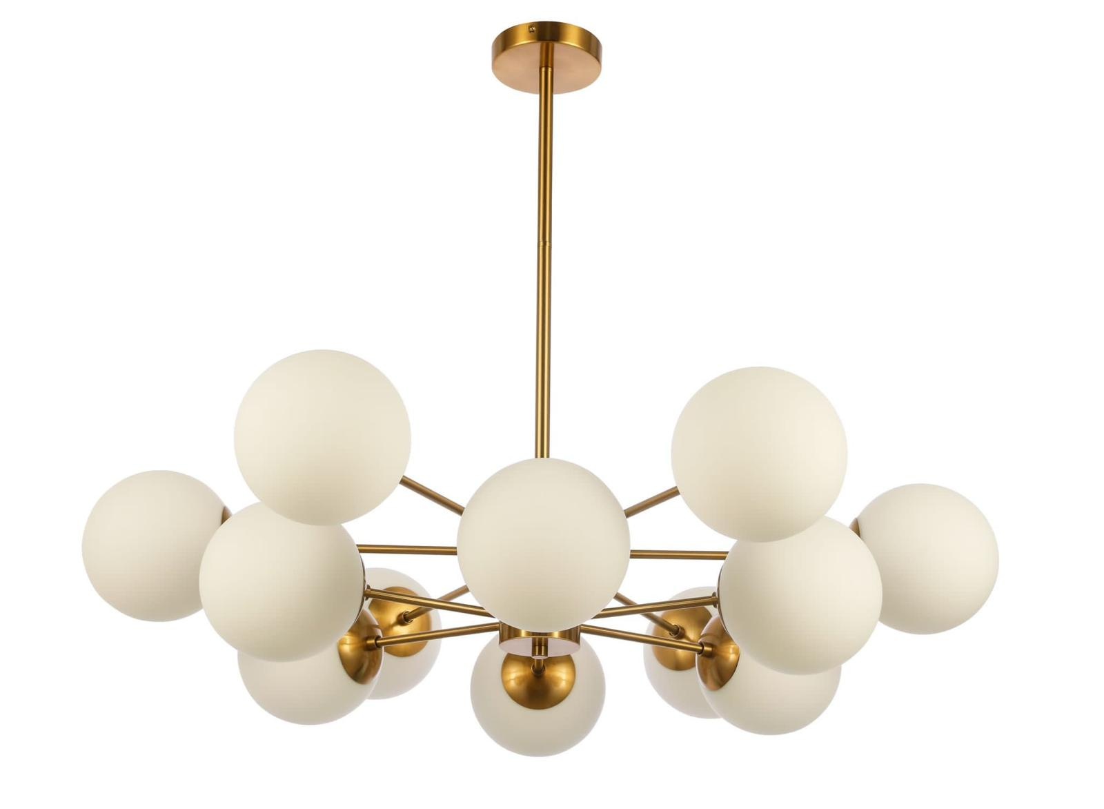 Hanglamp Rama opaal glas 12 lichts - Goud