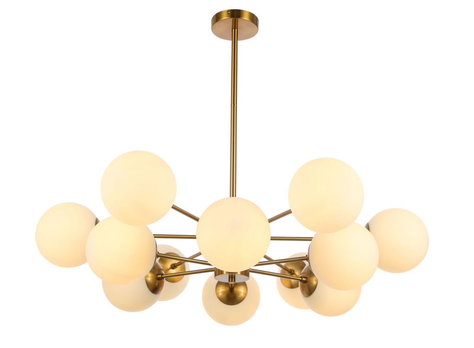 Hanglamp Rama opaal glas 12 lichts - Goud