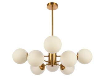 Hanglamp Rama opaal glas 8 lichts - Goud