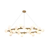 Hanglamp Infinity opaal glas | 35 lichts - Goud