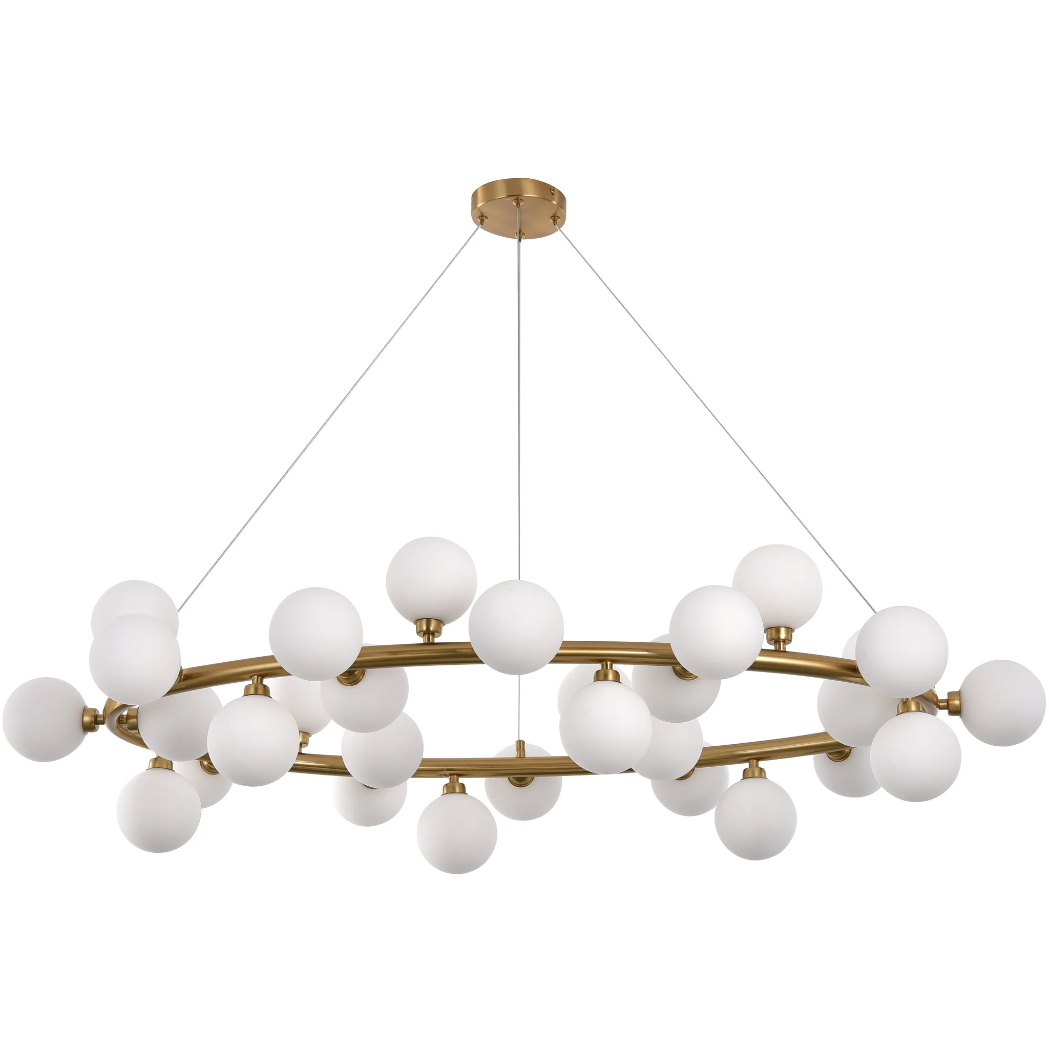 Hanglamp Infinity opaal glas | 35 lichts - Goud