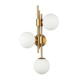 Wandlamp Maxime opaal glas | 3 lichts - Goud