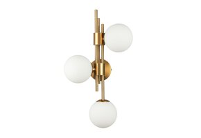 Wandlamp Maxime opaal glas | 3 lichts - Goud