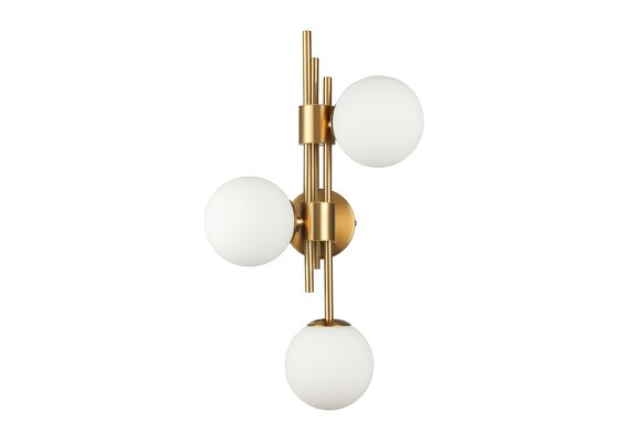 Wandlamp Maxime opaal glas | 3 lichts - Goud