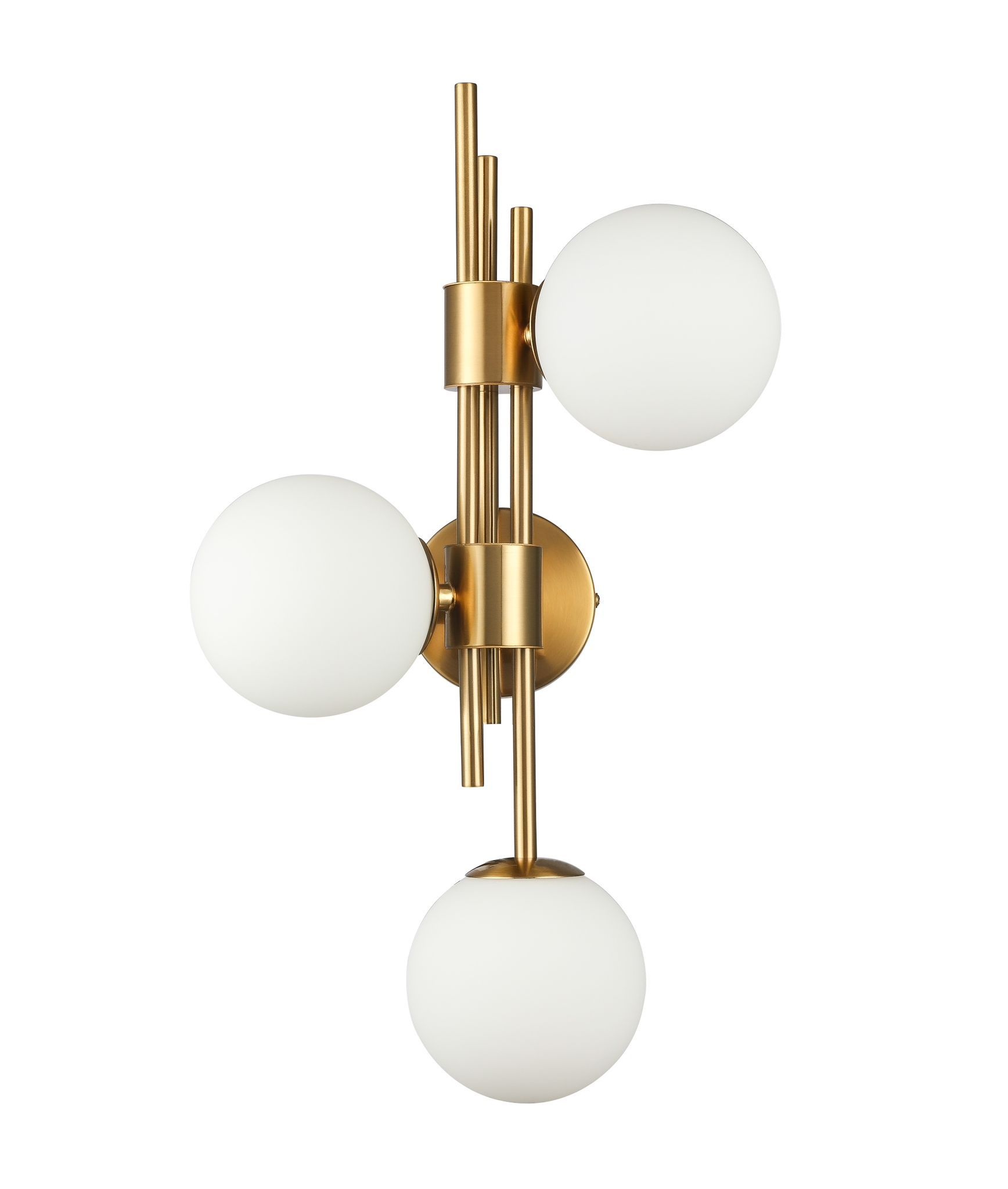 Wandlamp Maxime opaal glas | 3 lichts - Goud