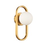 Wandlamp Jade opaal glas | 1 lichts - Goud