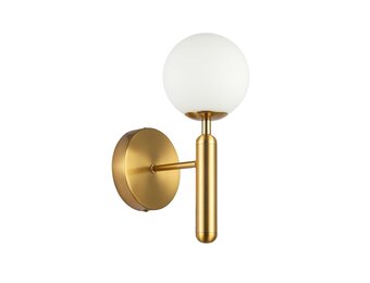 Wandlamp Emmy opaal glas | 1 lichts - Goud