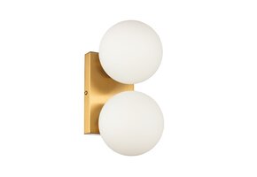 Wandlamp Rama opaal glas | 2 lichts - Goud