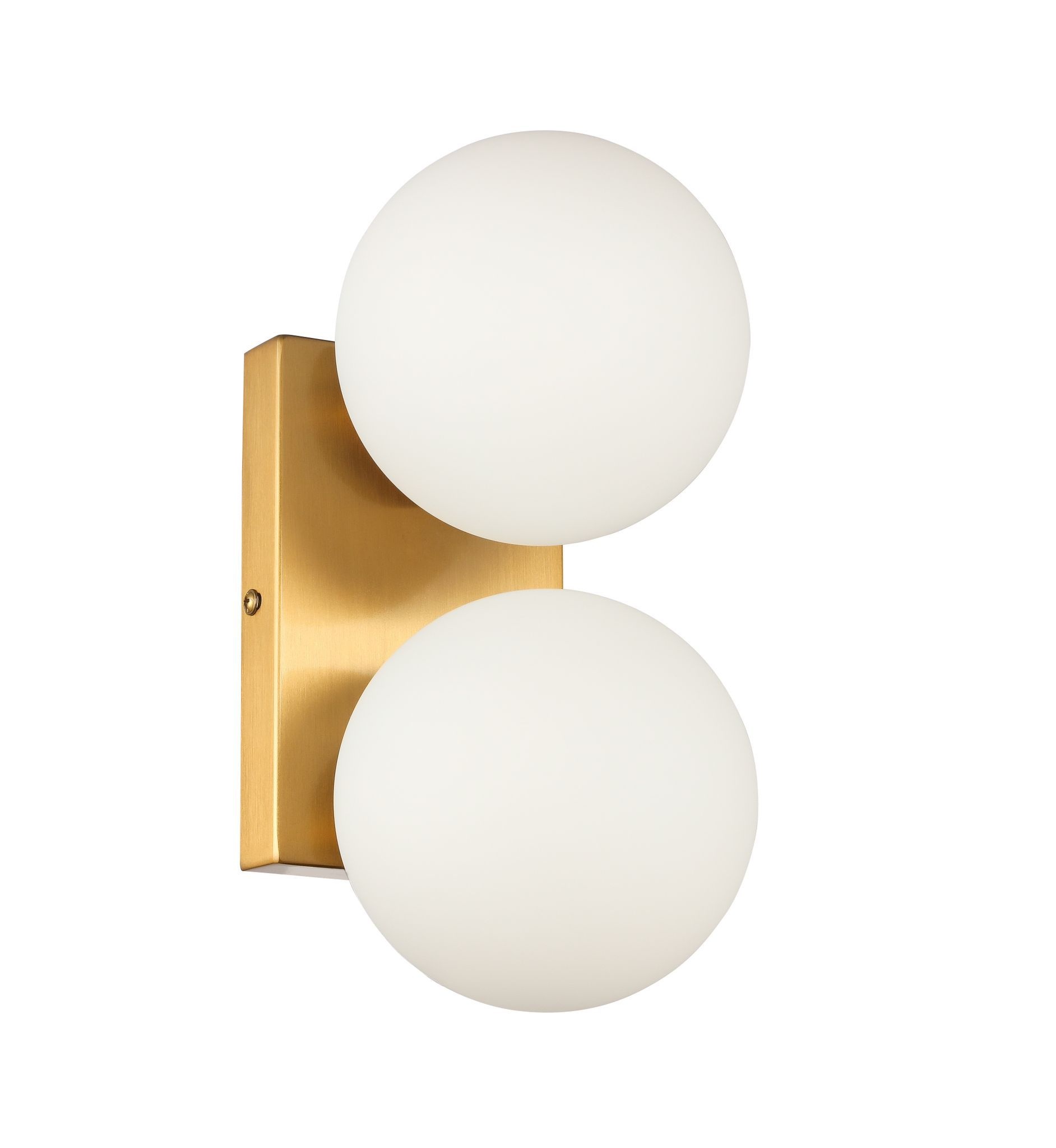 Wandlamp Rama opaal glas | 2 lichts - Goud