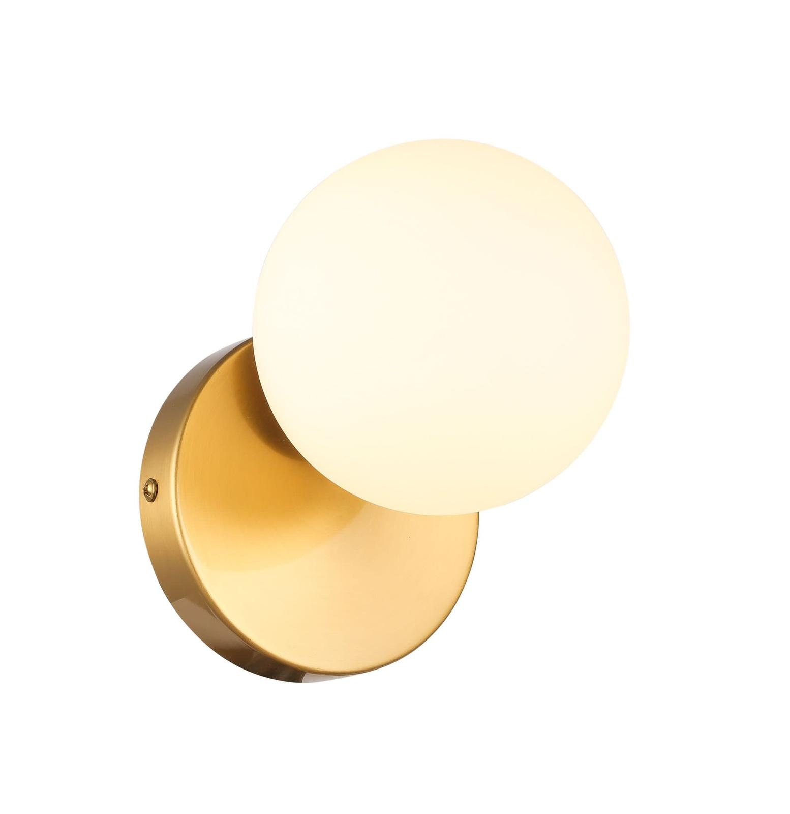 Wandlamp Rama opaal glas | 1 lichts - Goud