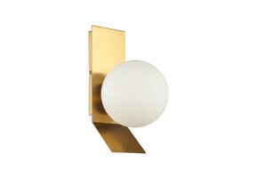 Wandlamp Nora opaal glas | 1 lichts - Goud