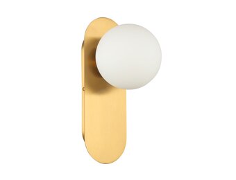Wandlamp Mila opaal glas | 1 lichts - Goud