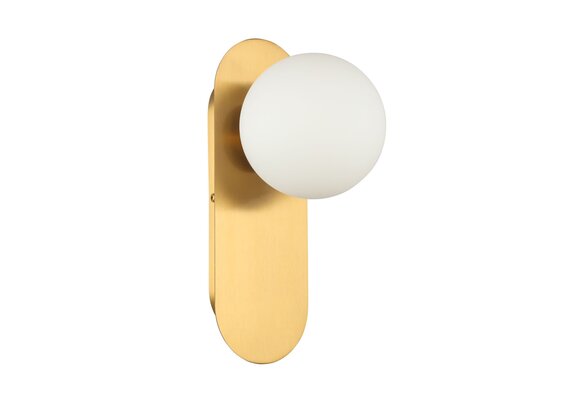 Wandlamp Mila opaal glas | 1 lichts - Goud