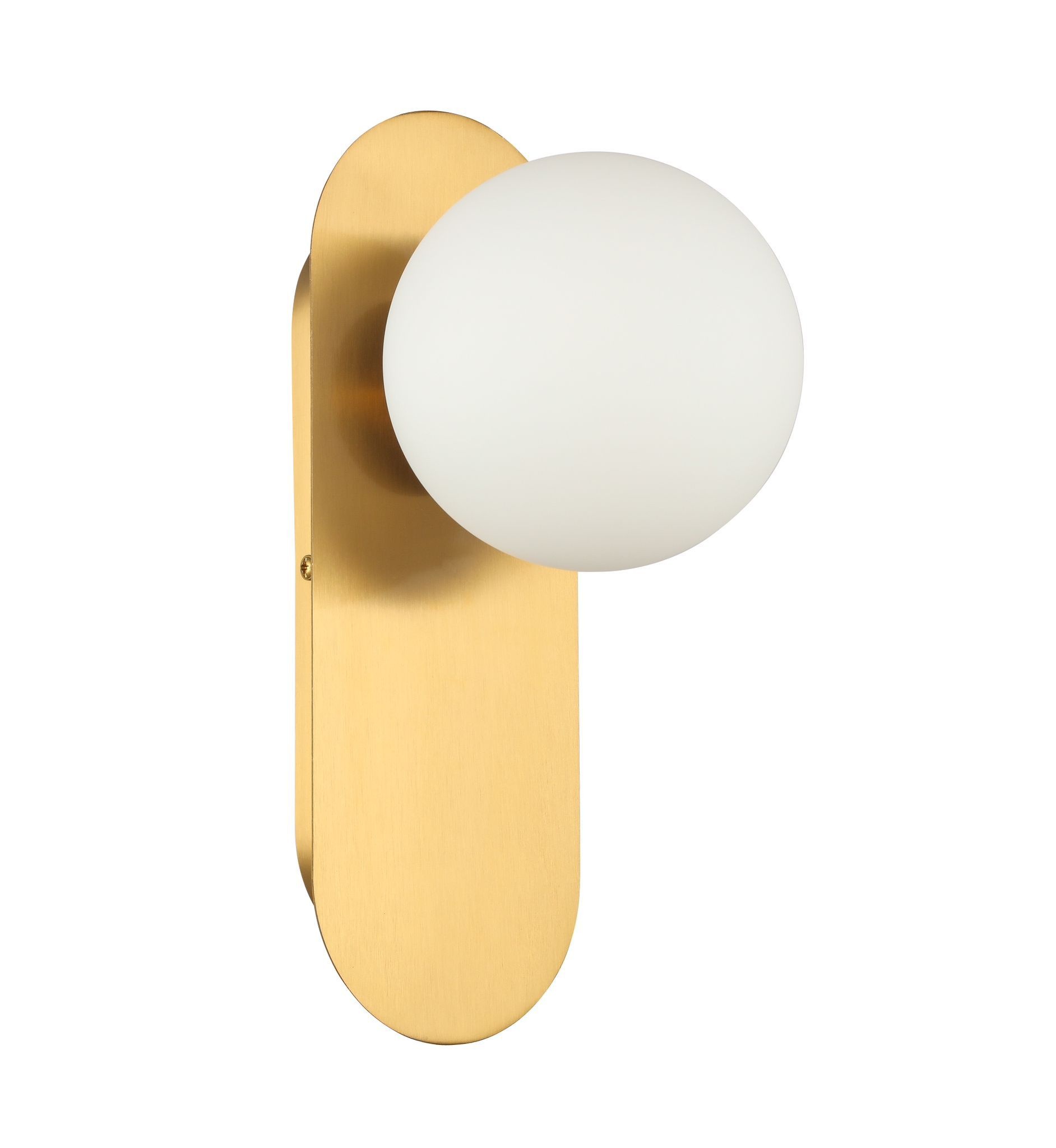 Wandlamp Mila opaal glas | 1 lichts - Goud
