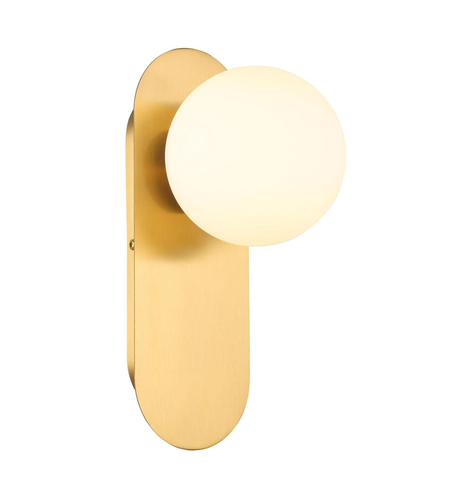 Wandlamp Mila opaal glas | 1 lichts - Goud