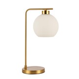 Tafellamp Céline opaal glas | 1 lichts - Goud