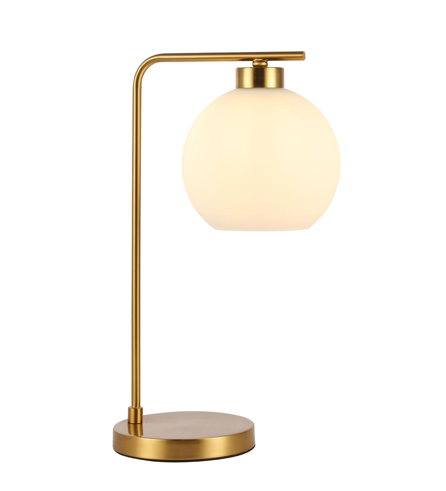 Tafellamp Céline opaal glas | 1 lichts - Goud