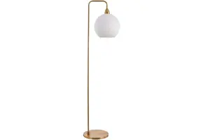 Vloerlamp Céline opaal glas | 1 lichts - Goud