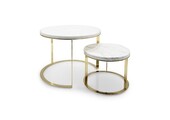 Plateau Elegance set van 2 - Wit/ Goud - Marmer