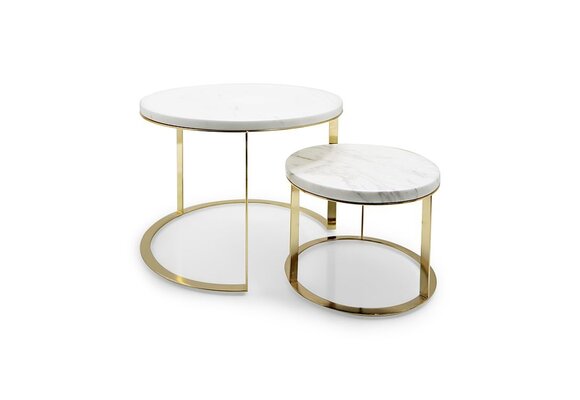Plateau Elegance set van 2 - Wit/ Goud - Marmer