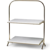 Etagère Elegance - Rechthoekig - Wit Goud - Marmer