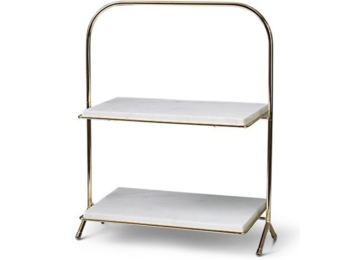 Etagère Elegance - Rechthoekig - Wit Goud - Marmer