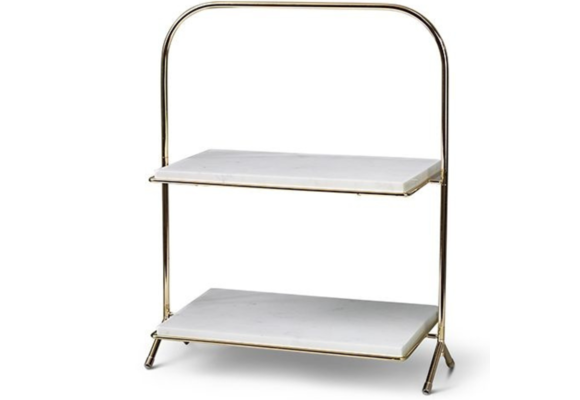 Etagère Elegance - Rechthoekig - Wit Goud - Marmer