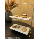 Etagère Elegance - Rechthoekig - Wit Goud - Marmer