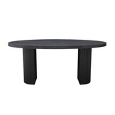 Eettafel Campton - Visgraat Zwart/Goud - 200 x 100 cm