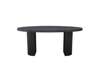 Eettafel Campton - Visgraat Zwart/Goud - Ovaal