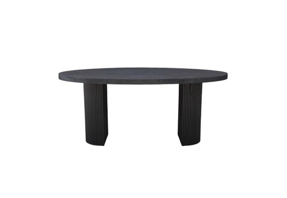 Eettafel Campton - Visgraat Zwart/Goud - Ovaal