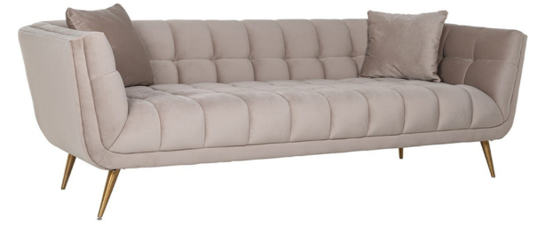 Zitbank Seattle - Taupe | 3 zits  - Quartz 903 - Gouden poten