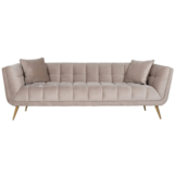 Zitbank Seattle - Taupe | 3 zits  - Quartz 903 - Gouden poten