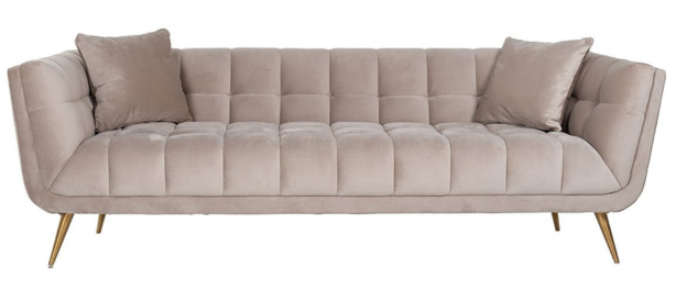 Zitbank Seattle - Taupe | 3 zits  - Quartz 903 - Gouden poten