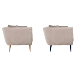 Zitbank Seattle - Taupe | 3 zits  - Quartz 903 - Gouden poten