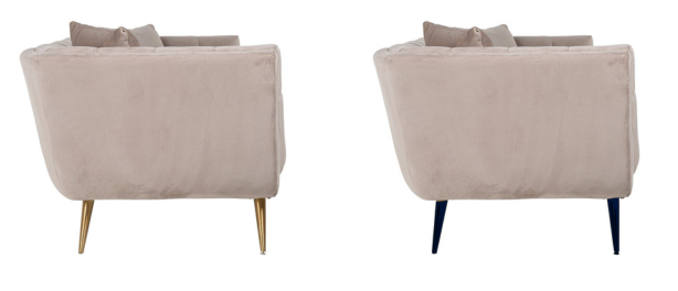Zitbank Seattle - Taupe | 3 zits  - Quartz 903 - Gouden poten