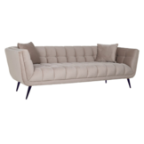 Zitbank Seattle - Taupe | 3 zits  - Quartz 903 - Zwart poten