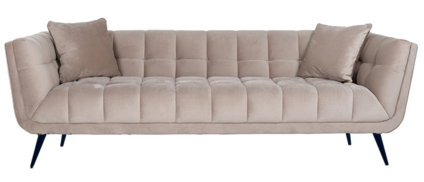 Zitbank Seattle - Taupe | 3 zits  - Quartz 903 - Zwart poten