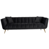 Zitbank Seattle - Zwart | 3 zits  - Quartz 800 - Gouden poten