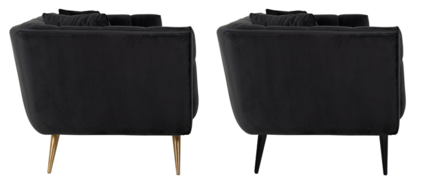 Zitbank Seattle - Zwart | 3-zits - Quartz 800 - Zwarte poten