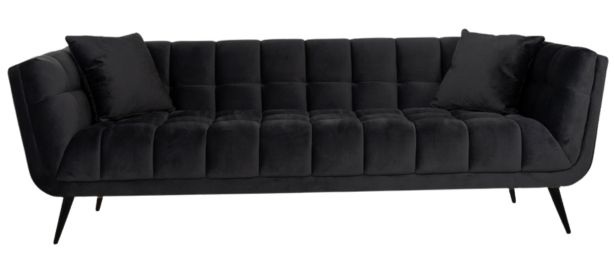 Zitbank Seattle - Zwart | 3-zits - Quartz 800 - Zwarte poten