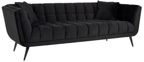 Zitbank Seattle - Zwart | 3-zits - Quartz 800 - Zwarte poten