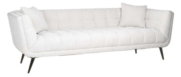 Zitbank Seattle - Bouclé wit | 3-zits - Copenhagen 900 - Zwarte Poten