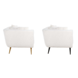 Zitbank Seattle - Bouclé wit | 3-zits  - Copenhagen 900 - Zwarte Poten