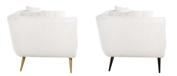 Zitbank Seattle - Bouclé wit | 3-zits - Copenhagen 900 - Zwarte Poten