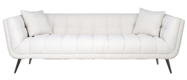 Zitbank Seattle - Bouclé wit | 3-zits - Copenhagen 900 - Zwarte Poten