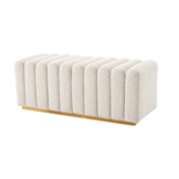 Hocker bank Lessiano - Bouclé / Goud