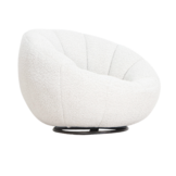 Draaifauteuil Giulia - Bouclé wit