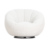 Draaifauteuil Giulia - Bouclé wit